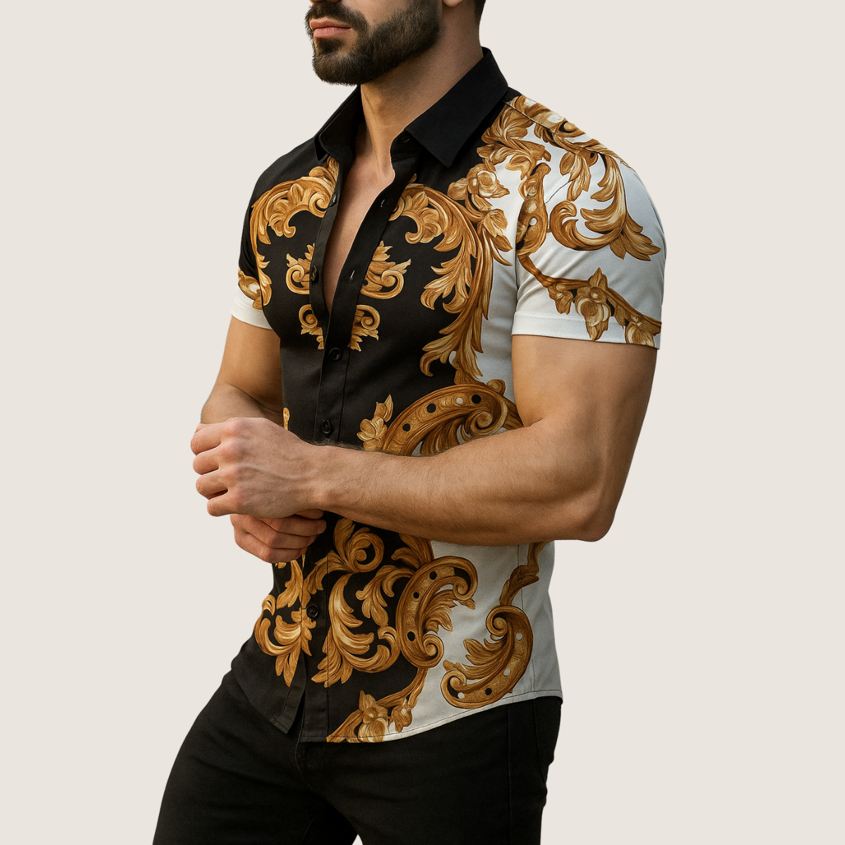 Monarch Chemise Imprimée – Style Estival Décontracté