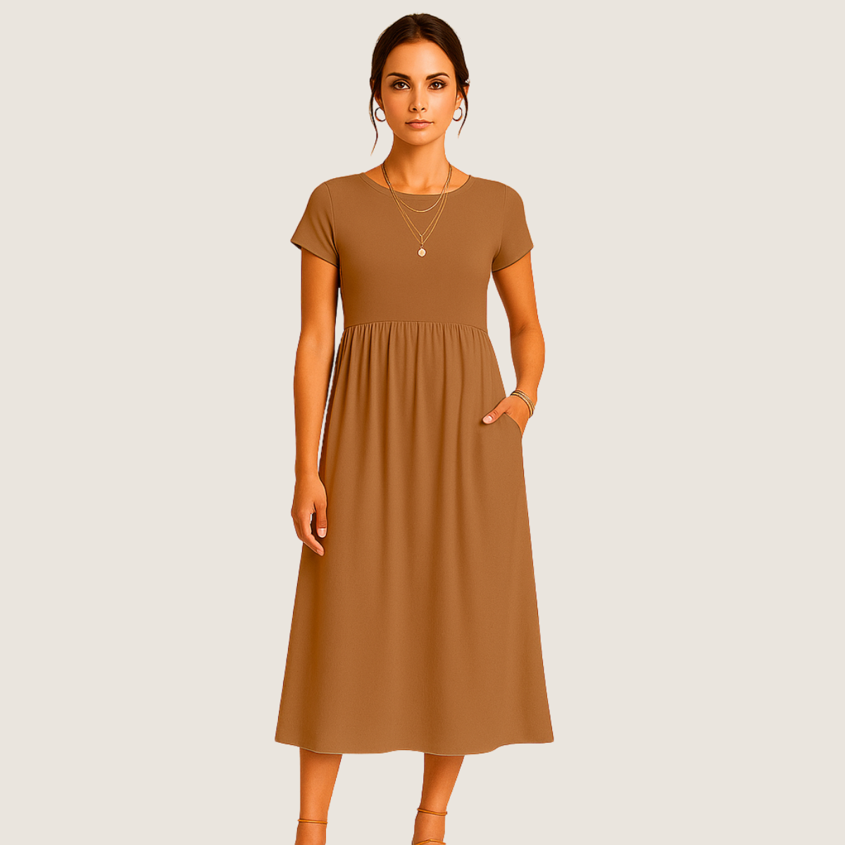 Monarch Robe Midi Alice – Élégance Décontractée et Intemporelle