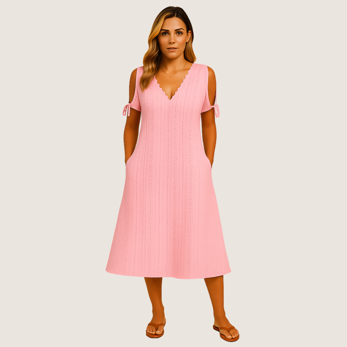 Monarch Robe Zoe Midi en Dentelle – Élégance Décontractée