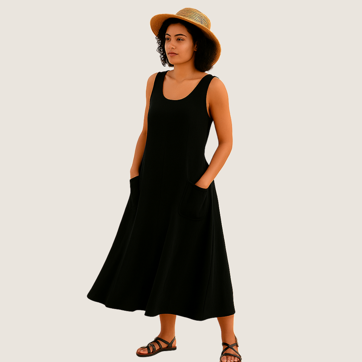 Monarch Robe Midi Isadora – Élégance Décontractée avec Poches