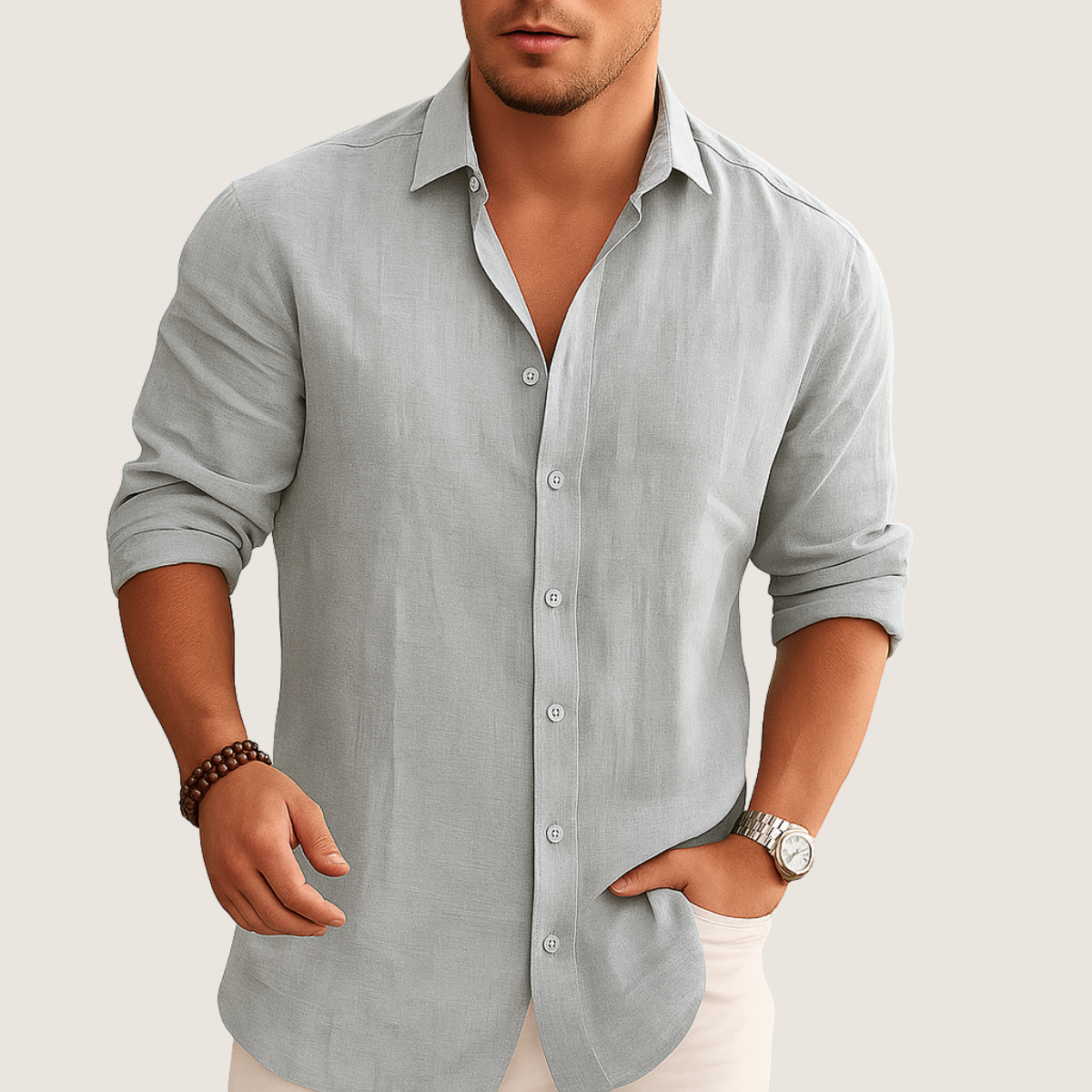 Monarch Chemise Lin & Coton – Élégance Décontractée Automne