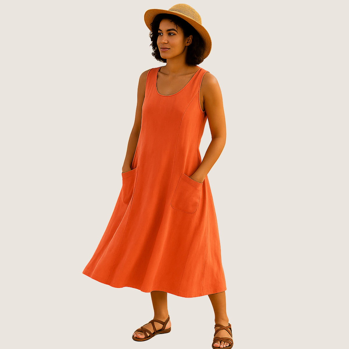 Monarch Robe Midi Isadora – Élégance Décontractée avec Poches