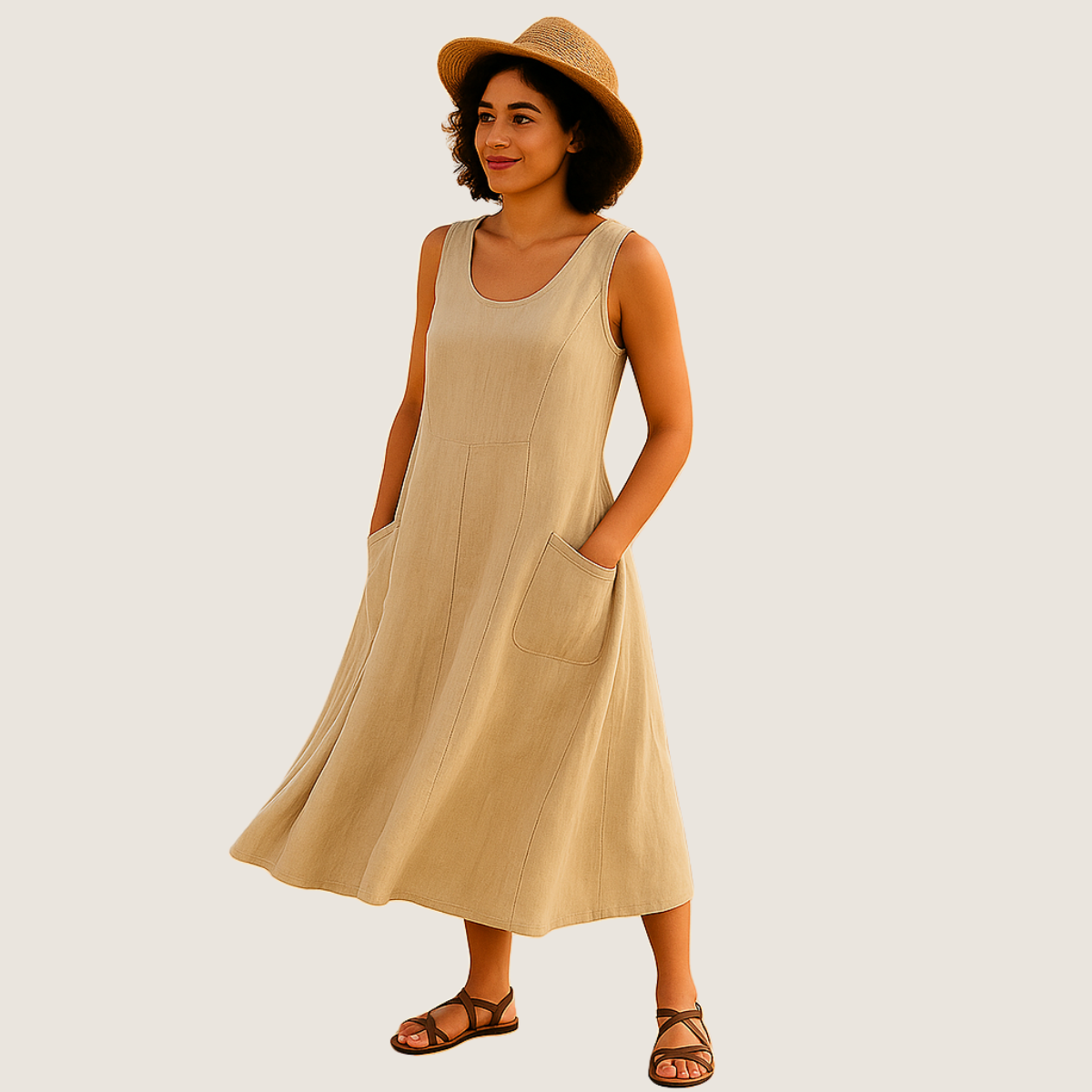 Monarch Robe Midi Isadora – Élégance Décontractée avec Poches