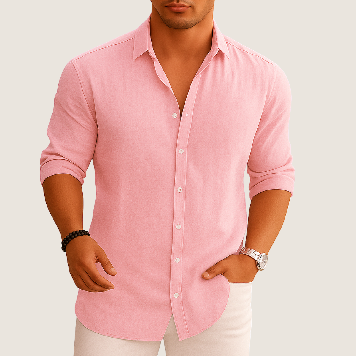 Monarch Chemise Lin & Coton – Élégance Décontractée Automne