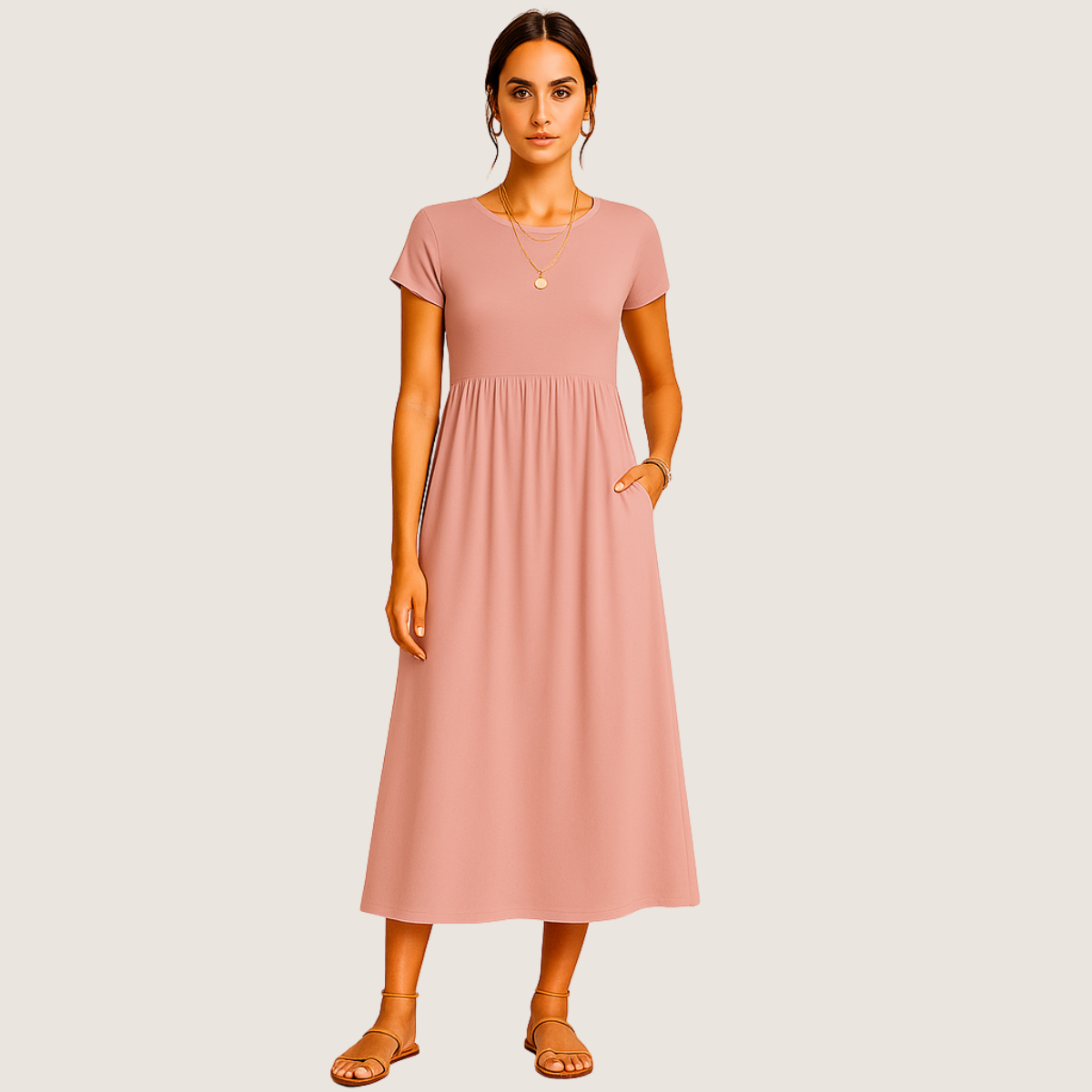 Monarch Robe Midi Alice – Élégance Décontractée et Intemporelle
