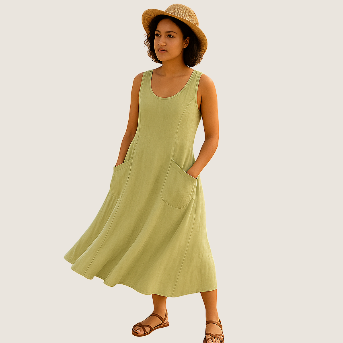 Monarch Robe Midi Isadora – Élégance Décontractée avec Poches