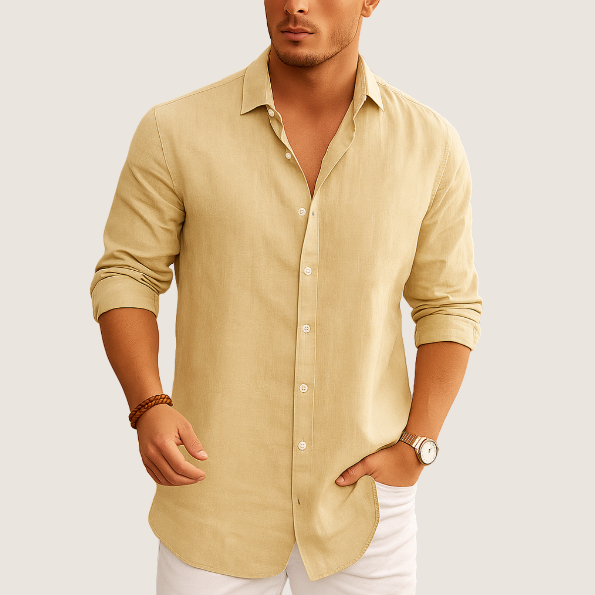 Monarch Chemise Lin & Coton – Élégance Décontractée Automne