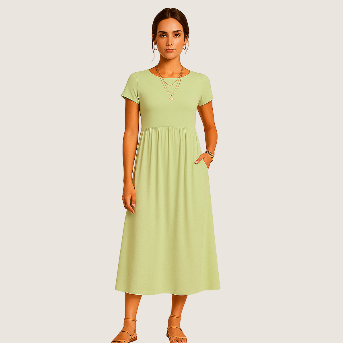 Monarch Robe Midi Alice – Élégance Décontractée et Intemporelle