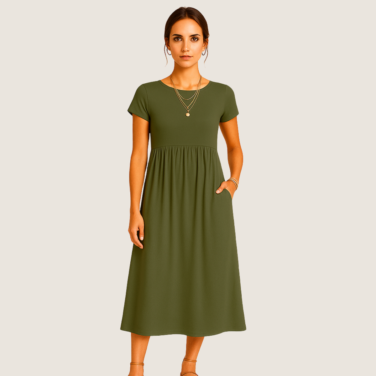 Monarch Robe Midi Alice – Élégance Décontractée et Intemporelle