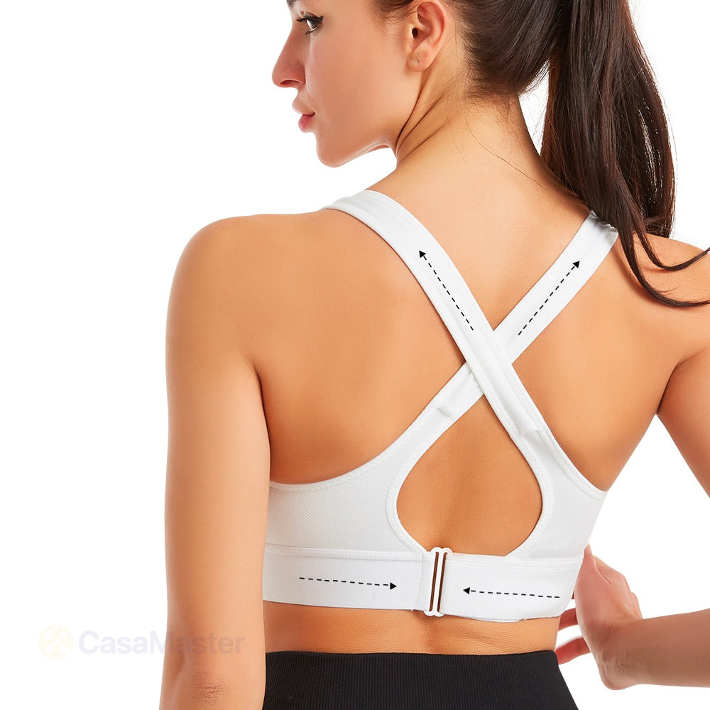 Haut de fitness d'entraînement réglable à soutien maximal - Bra
