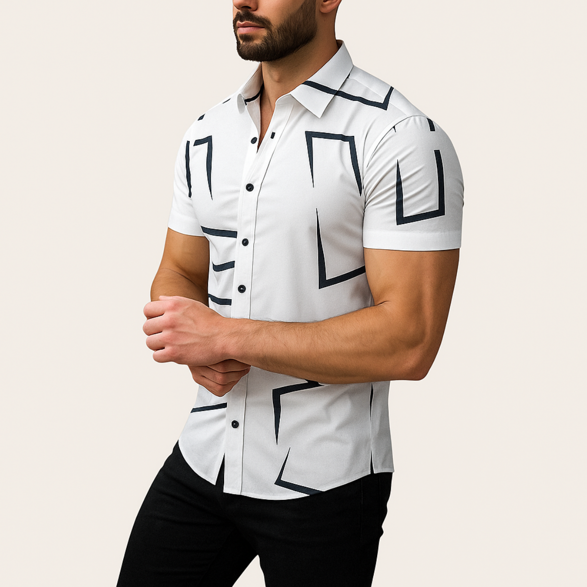 Monarch Chemise Imprimée – Style Estival Décontracté