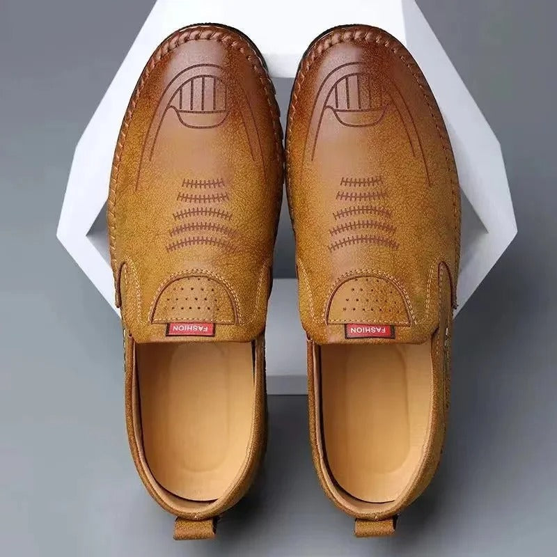 Mocassins à enfiler en cuir pour hommes