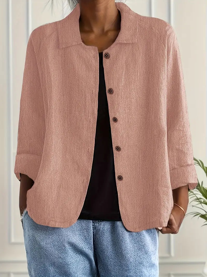 Chloe | Dames Casual Knoop Voorkant Lichtgewicht Jas