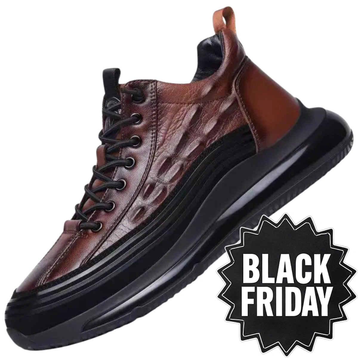 Italiaanse vrijetijdsschoenen voor heren van krokodillenleer met luchtkussen - Croc™ - [BLACK FRIDAY] - [KOOP 1, KRIJG 2 GRATIS]