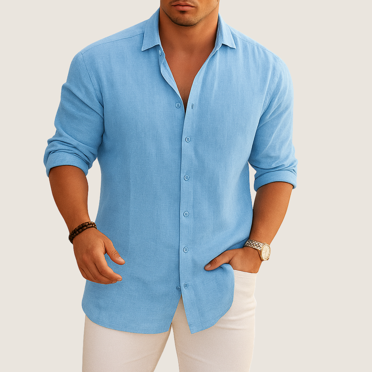Monarch Chemise Lin & Coton – Élégance Décontractée Automne