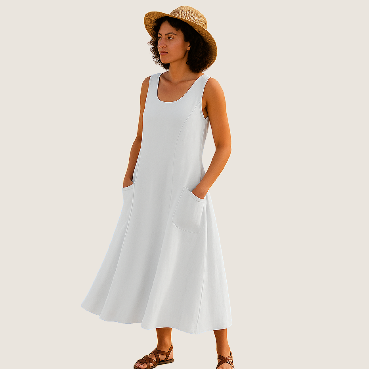 Monarch Robe Midi Isadora – Élégance Décontractée avec Poches