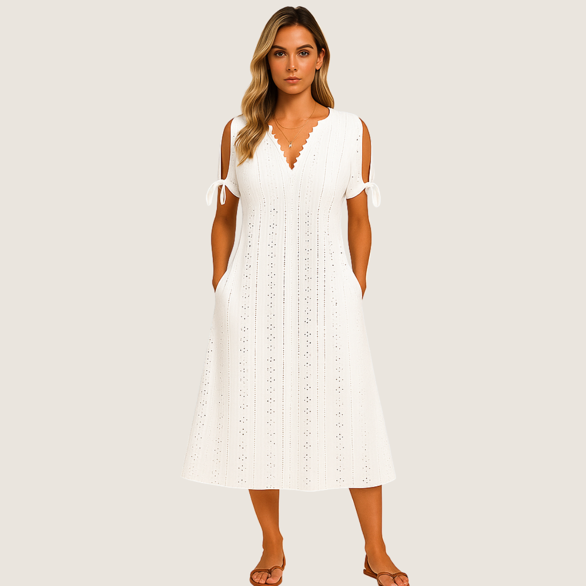 Monarch Robe Zoe Midi en Dentelle – Élégance Décontractée