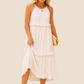 Rebeca Robe Longue Fluide – Élégance Romantique avec Volants