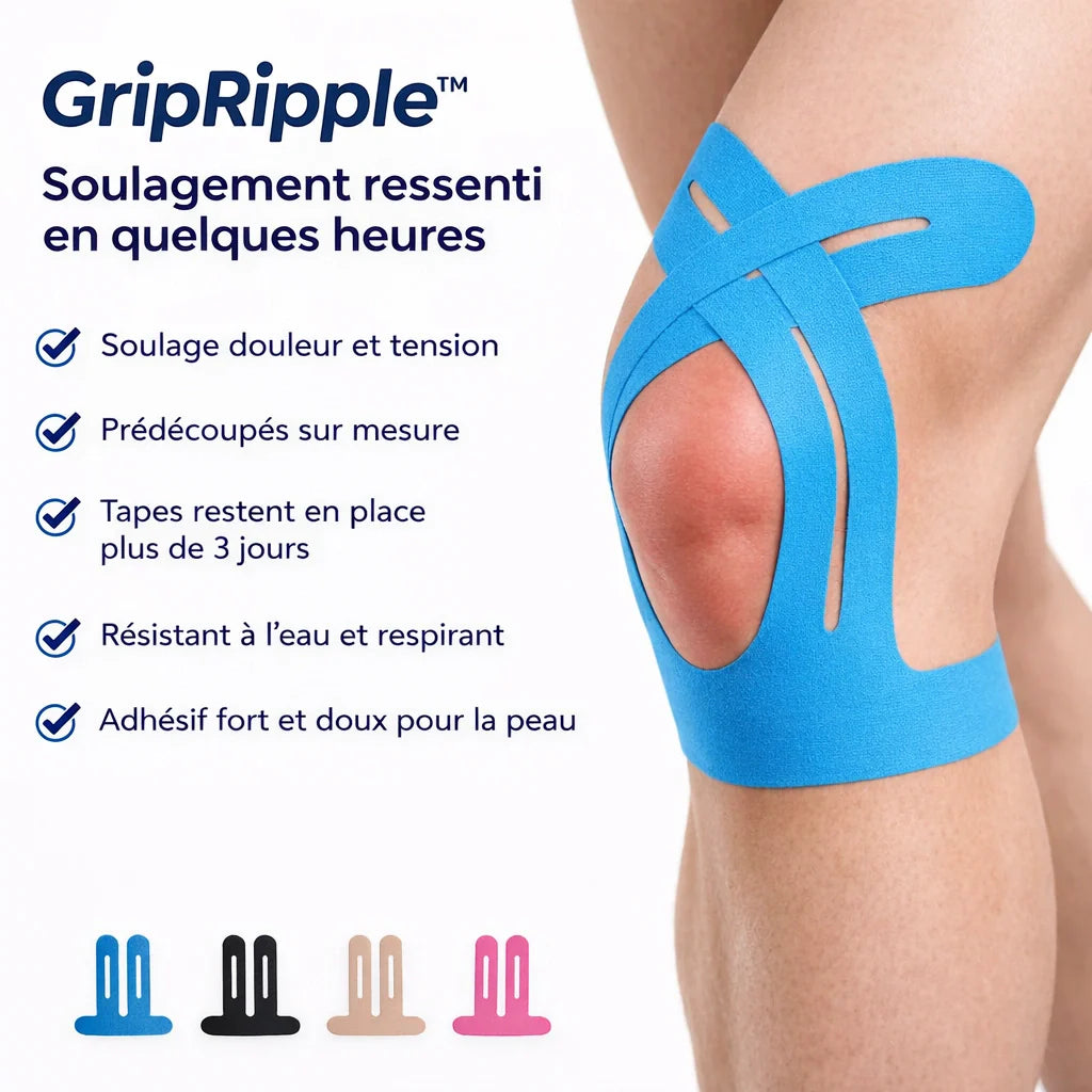 Kinesiotape Pré-découpée pour le Genou – GripRipple™