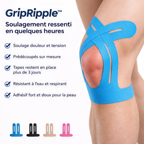 Kinesiotape Pré-découpée pour le Genou – GripRipple™