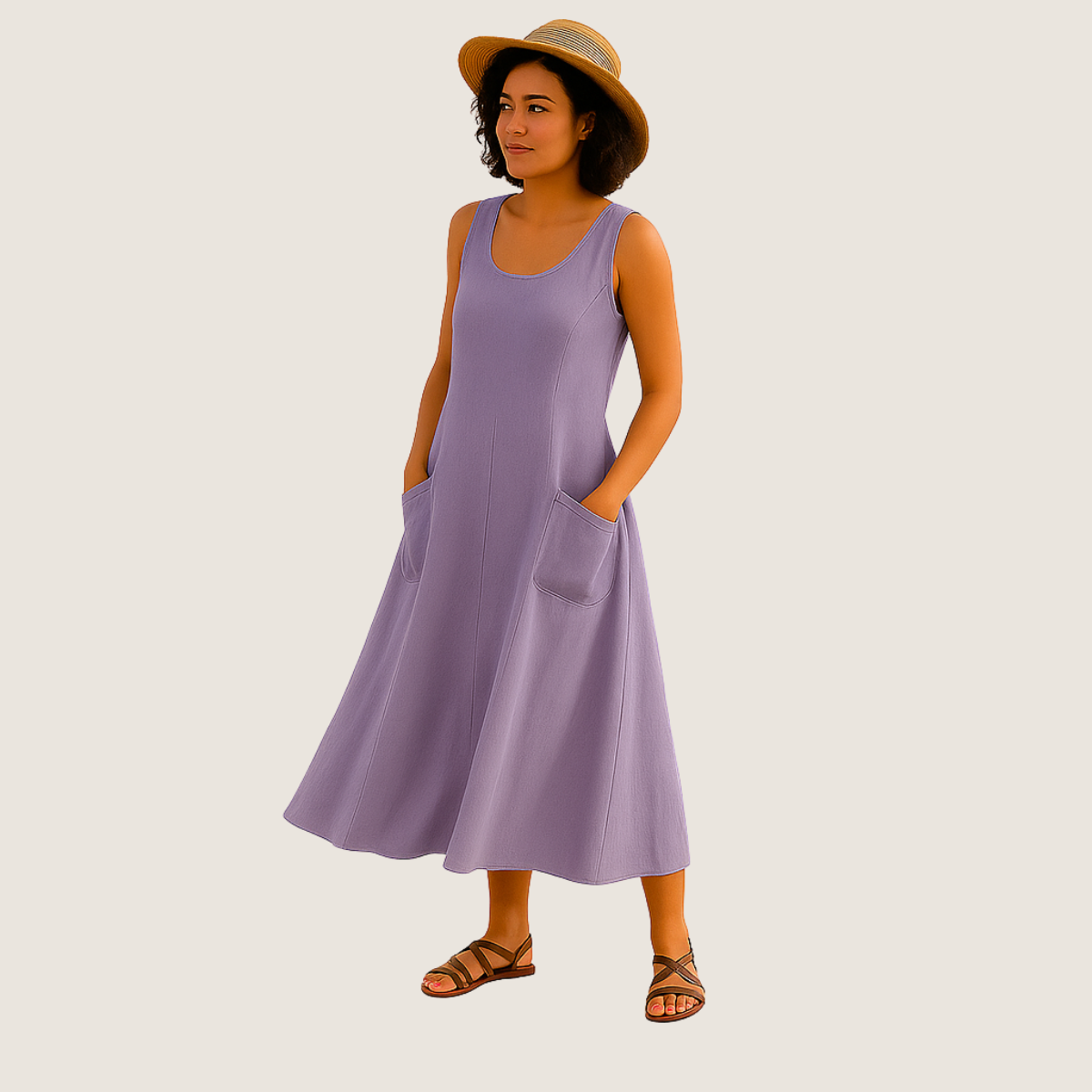 Monarch Robe Midi Isadora – Élégance Décontractée avec Poches