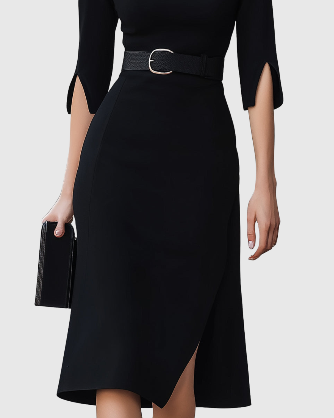 Catherine | Dames Midi Jurk Met Tailleband