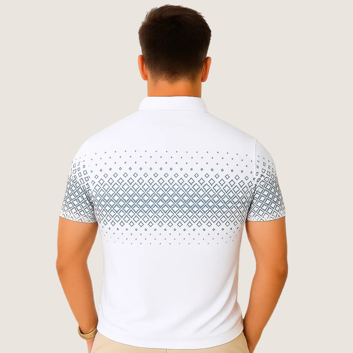 Monarch – Polo Homme à Imprimé Géométrique avec Fermeture Éclair – Élégant et Confortable au Quotidien