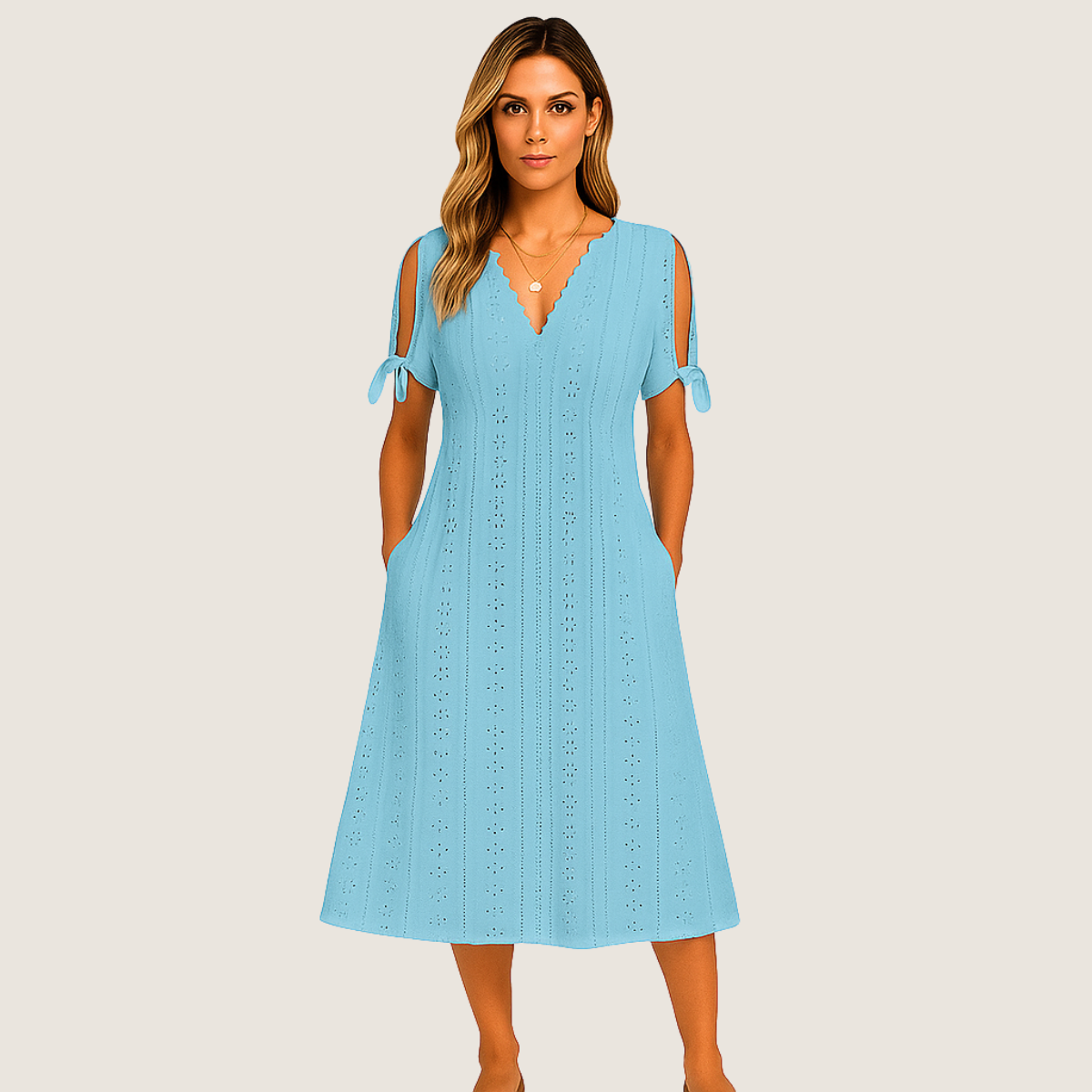 Monarch Robe Zoe Midi en Dentelle – Élégance Décontractée