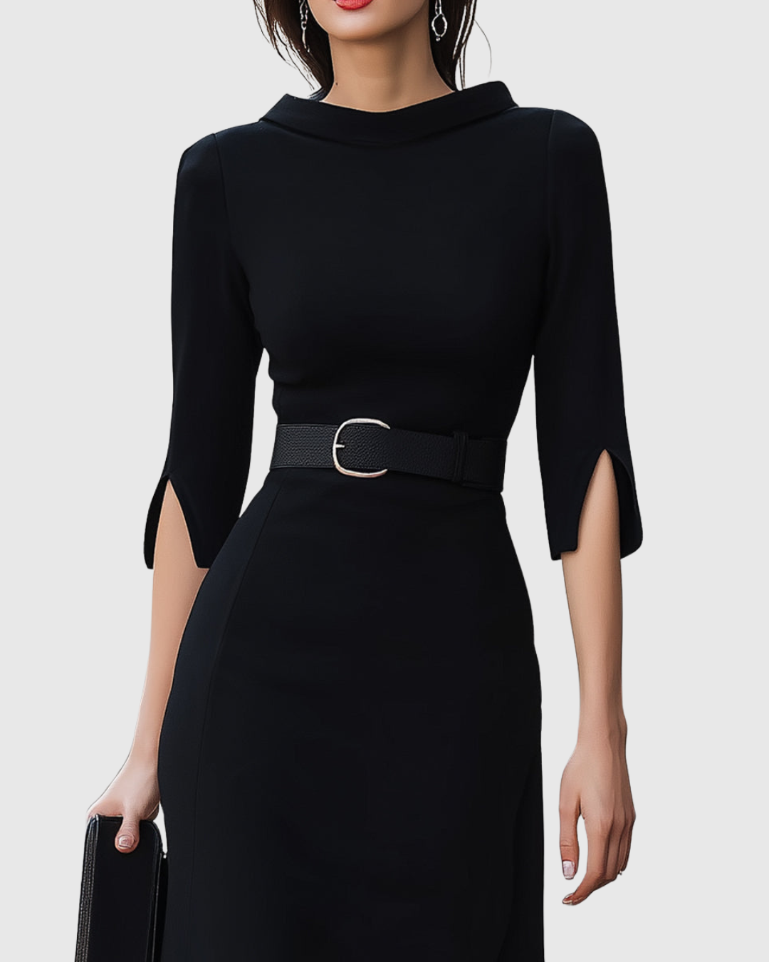 Catherine | Dames Midi Jurk Met Tailleband