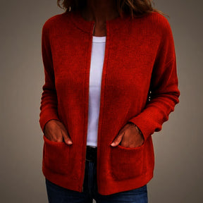 Colette | Warm gebreid vest met rits en zakken