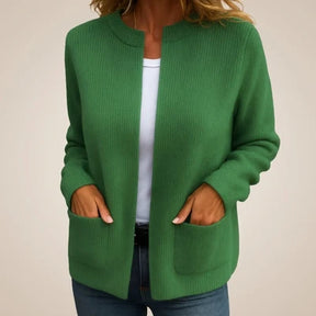 Colette | Warm gebreid vest met rits en zakken