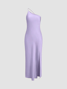 Katharina | Dames elegante mouwloze satijnen maxi-jurk met open rug