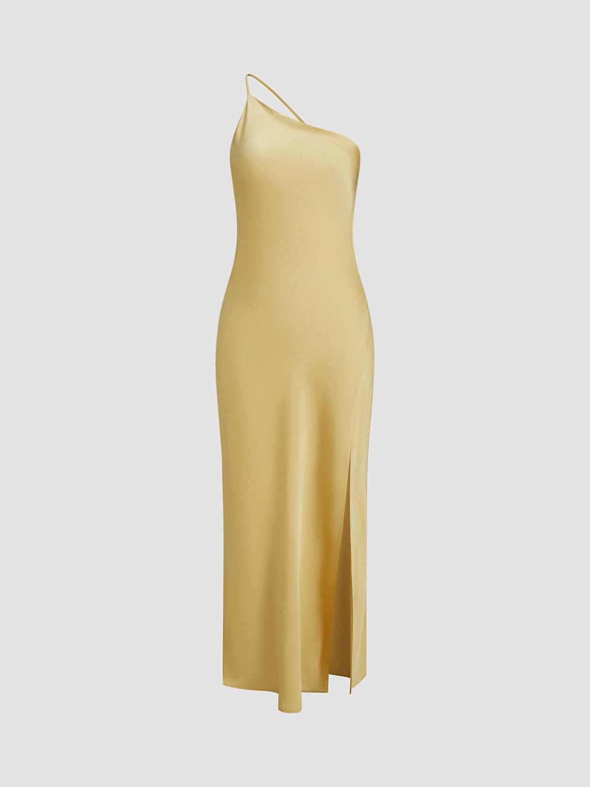 Katharina | Dames elegante mouwloze satijnen maxi-jurk met open rug