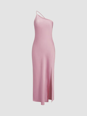 Katharina | Dames elegante mouwloze satijnen maxi-jurk met open rug