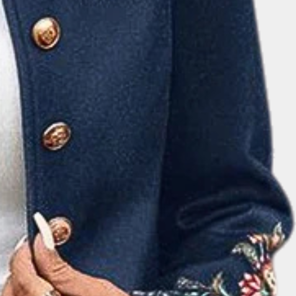 Margaret | Dames Blazer met Borduursel en Knoopsluiting, Rechte Pasvorm