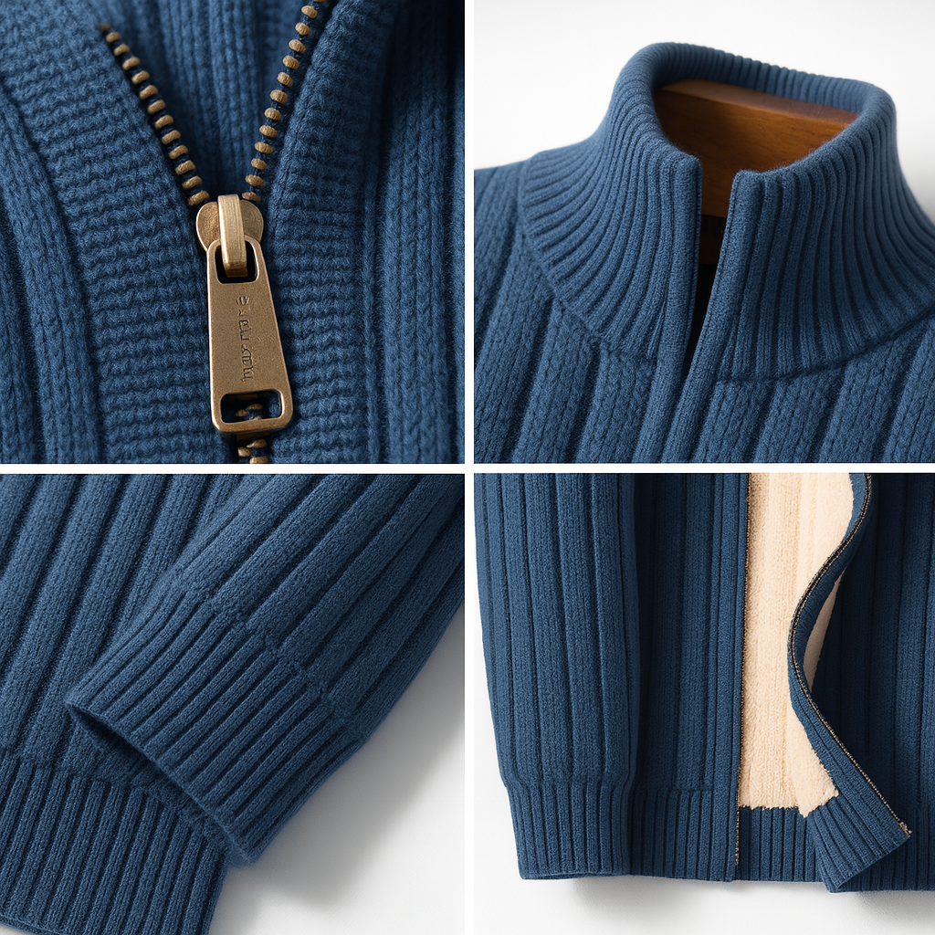 Monarch Wear | Veste zippée classique élégante – RibbedWarm™