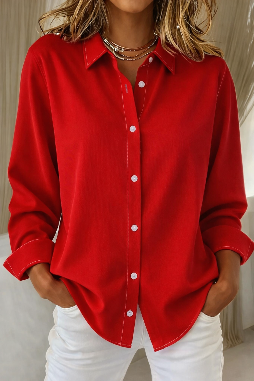 Eliana | Dames Minimalistische Statementstuk Blouse