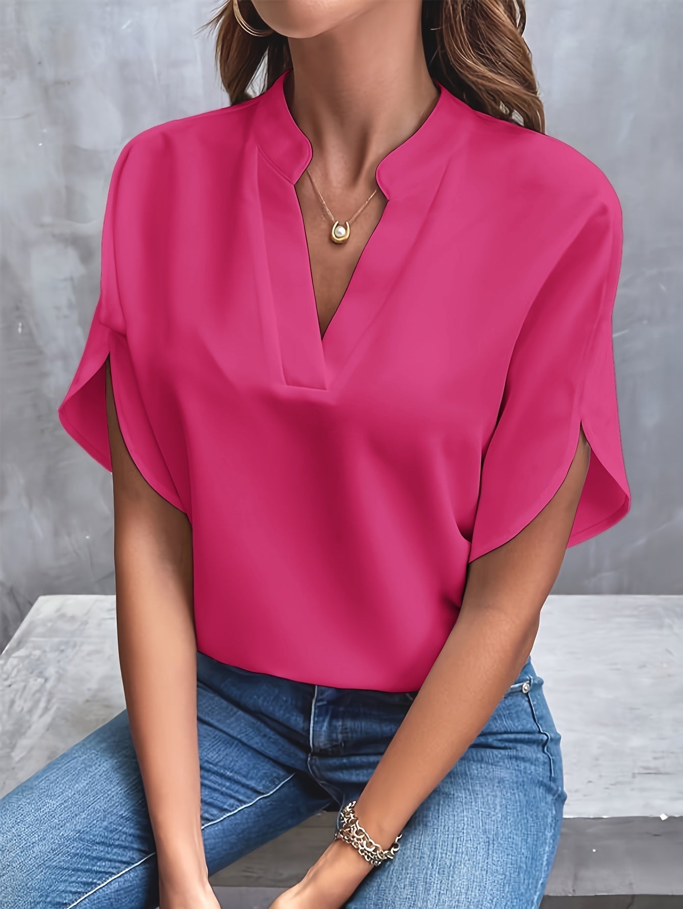 Lina | Dames lichtgewicht blouse met vloeiende stof en flatterende snit
