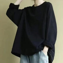 Fee | Dames oversized sweater met ronde hals en lange mouwen
