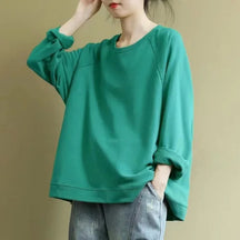 Fee | Dames oversized sweater met ronde hals en lange mouwen