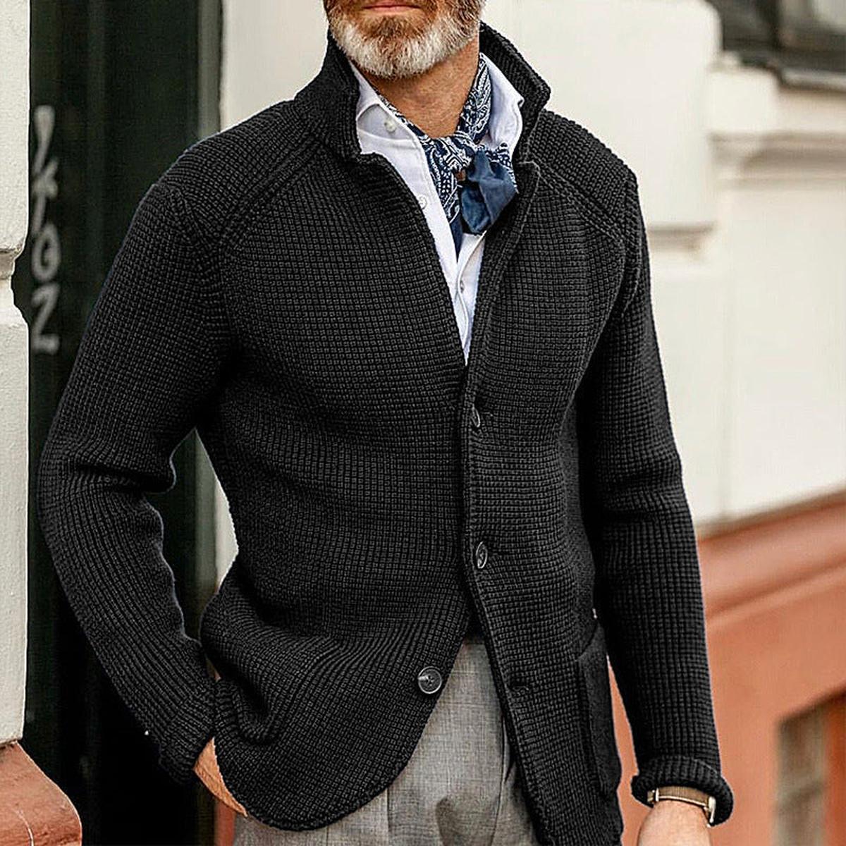 Gregory | Heren Casual Cardigan met Knopen en Textuur