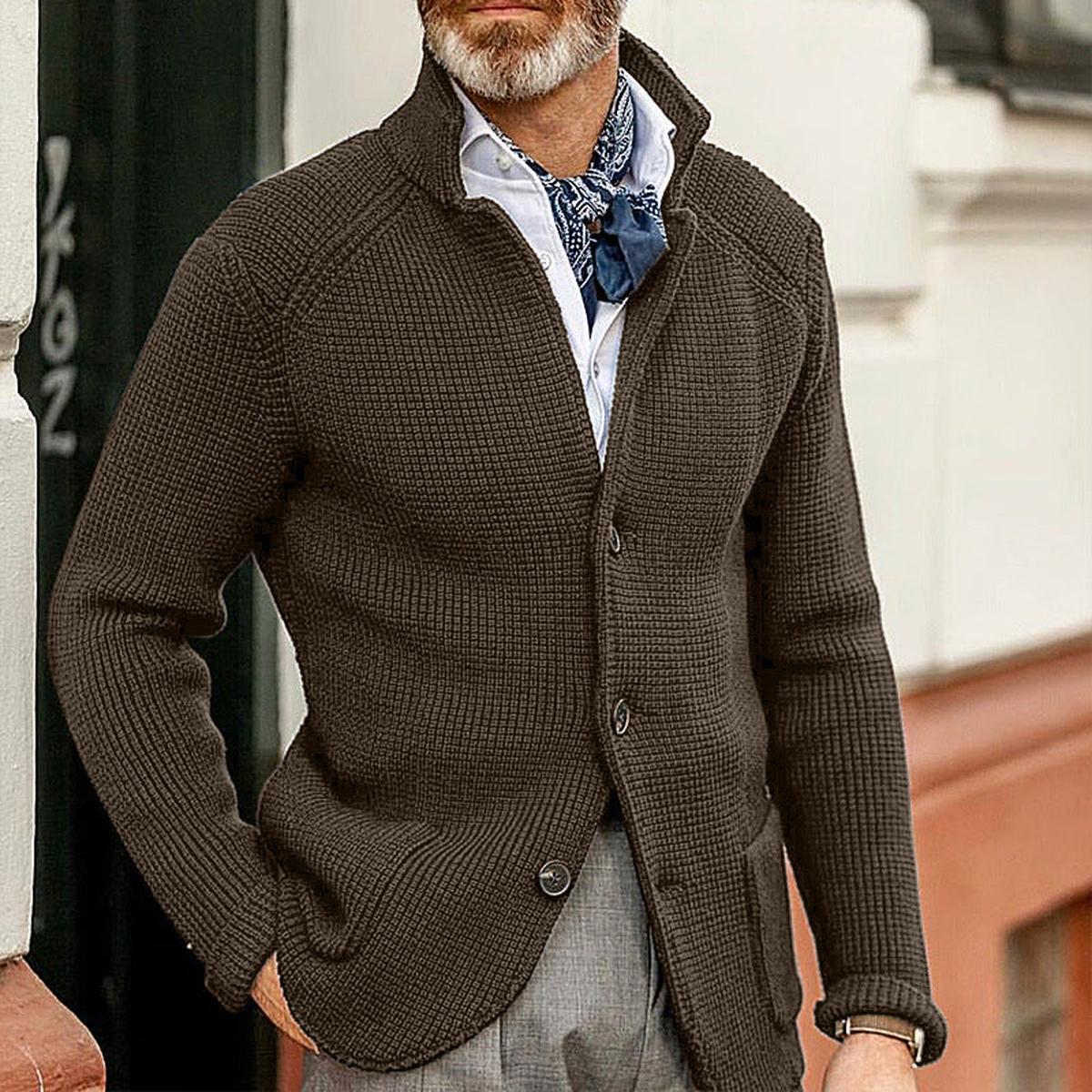 Gregory | Heren Casual Cardigan met Knopen en Textuur