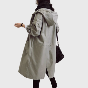 Mary | Dames Casual Capuchon Lange Lijn Knoop Jas