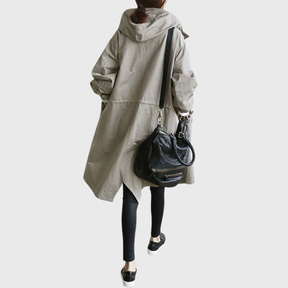 Mary | Dames Casual Capuchon Lange Lijn Knoop Jas