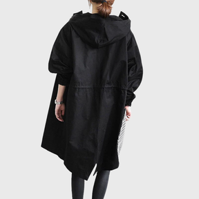 Mary | Dames Casual Capuchon Lange Lijn Knoop Jas