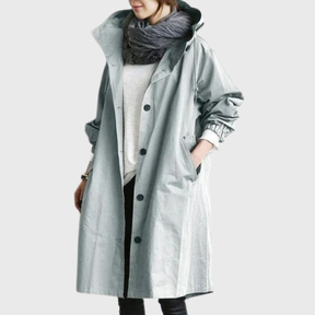 Mary | Dames Casual Capuchon Lange Lijn Knoop Jas