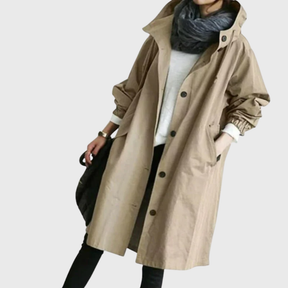 Mary | Dames Casual Capuchon Lange Lijn Knoop Jas