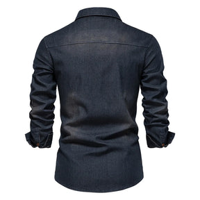 Oscar | Heren Denim Overhemd met Knopen