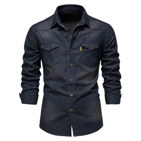 Oscar | Heren Denim Overhemd met Knopen