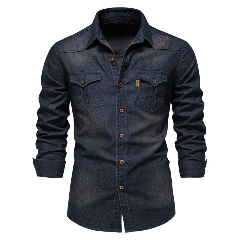 Oscar | Heren Denim Overhemd met Knopen